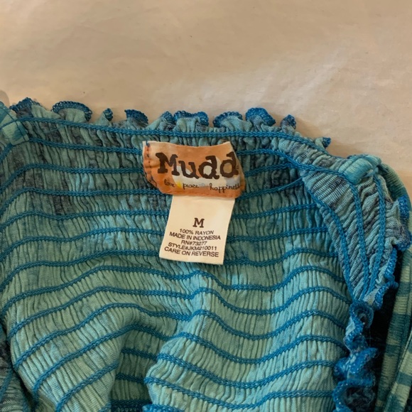 Teal Blue Pattern Sundress with Adjustable Straps - Picture 4 of 4